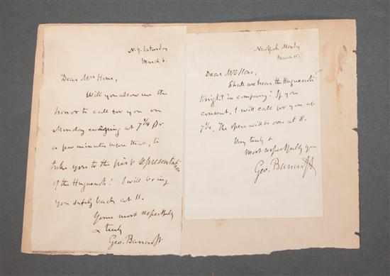 Appraisal: Autographs Two ANS of George Bancroft noted American historian to