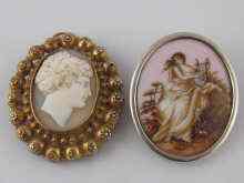 Appraisal: A shell cameo mounted in gilt metal approx x cm