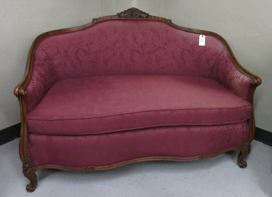 Appraisal: LOUIS XV STYLE SETTEE American c s having a carved