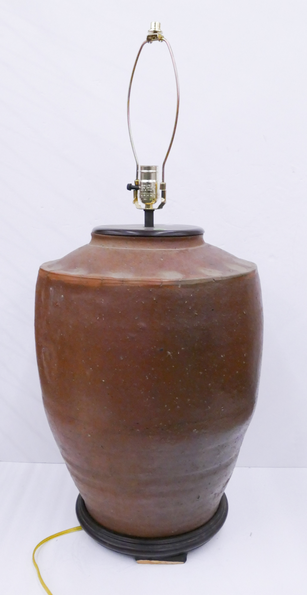 Appraisal: Meiji Japanese Large Shigaraki Jar Lamp- ''