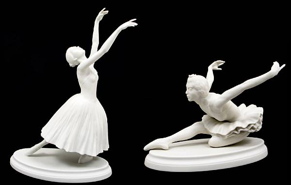 Appraisal: Two Boehm bisque figures of ballerinas height in