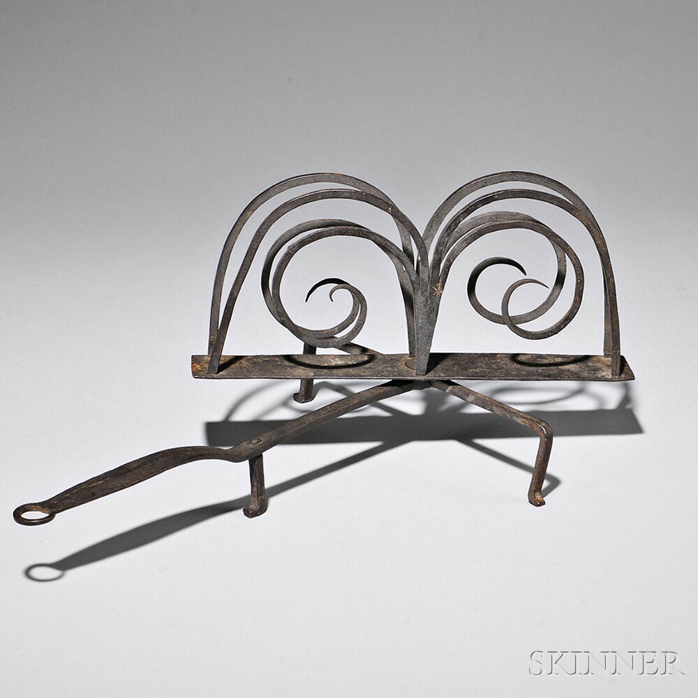 Appraisal: Wrought Iron Rotary Toaster America late th early th century