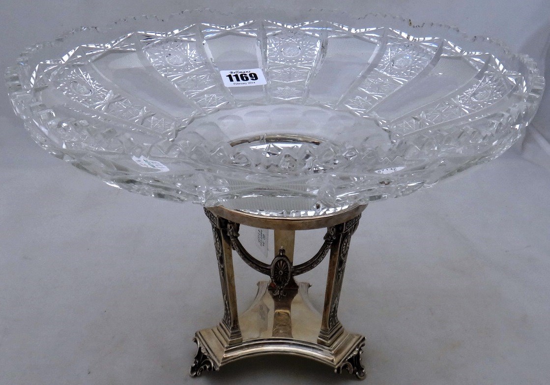 Appraisal: A Victorian silver centrepiece stand of tripod form decorated with