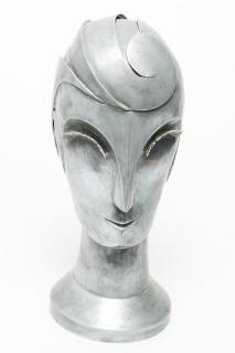 Appraisal: Wiener Werkstatte-style cast aluminum bust of a woman in the