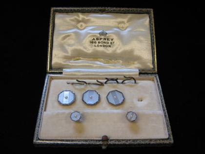 Appraisal: Gentleman's mother of pearl dress set asprey of london Set