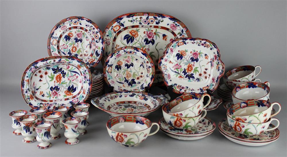 Appraisal: IRONSTONE PART DINNER SERVICE including serving platters dinner plates teacups