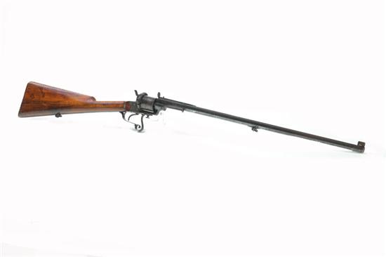 Appraisal: LEFAUCHEUX PINFIRE RIFLE Early pinfire mm revolving rifle with ''