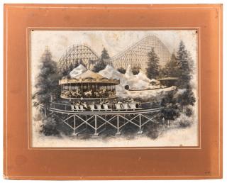 Appraisal: Group of Three Carousel Photographs Circa s Two prints of