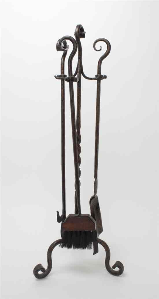 Appraisal: A Set of American Iron Fire Tools comprising a shovel