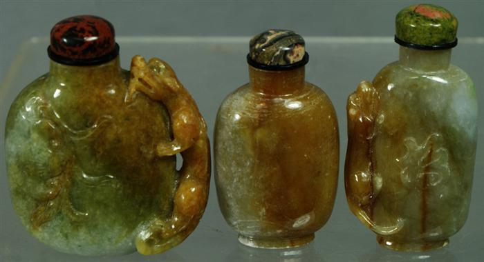 Appraisal: carved jade snuff bottles th th c tallest Estimate -