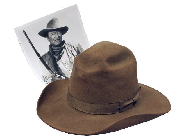 Appraisal: John Wayne's hat with accompanying photo gifted by John Wayne