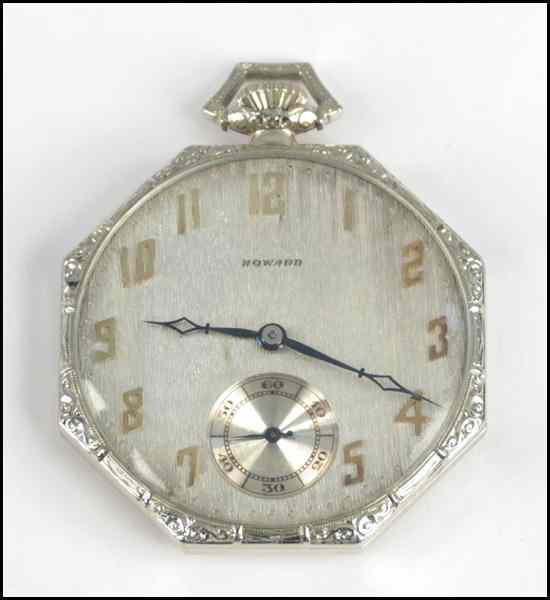 Appraisal: E HOWARD WATCH CO KARAT WHITE GOLD POCKET WATCH Diameter