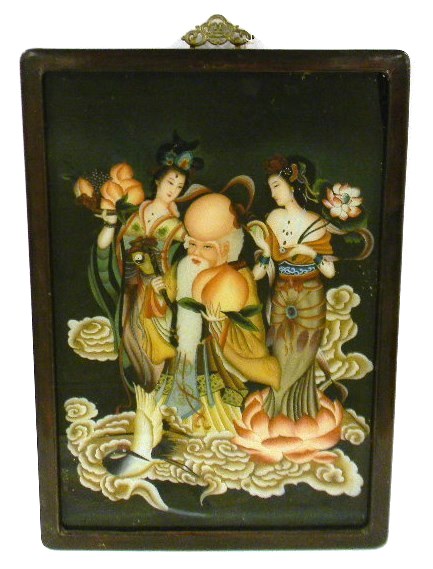 Appraisal: ASIAN Late th early th C Chinese reverse glass painting