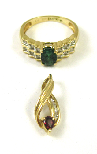 Appraisal: TWO ARTICLES OF FOURTEEN KARAT GOLD JEWELRY including a k