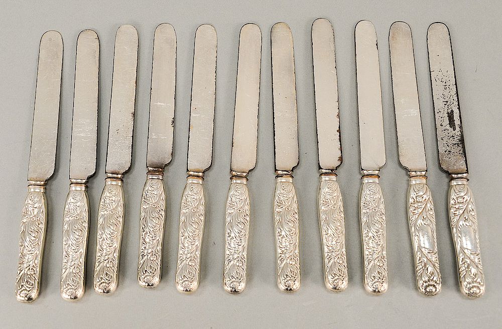 Appraisal: Tiffany Co set of eleven dinner knives with chrysanthemum sterling