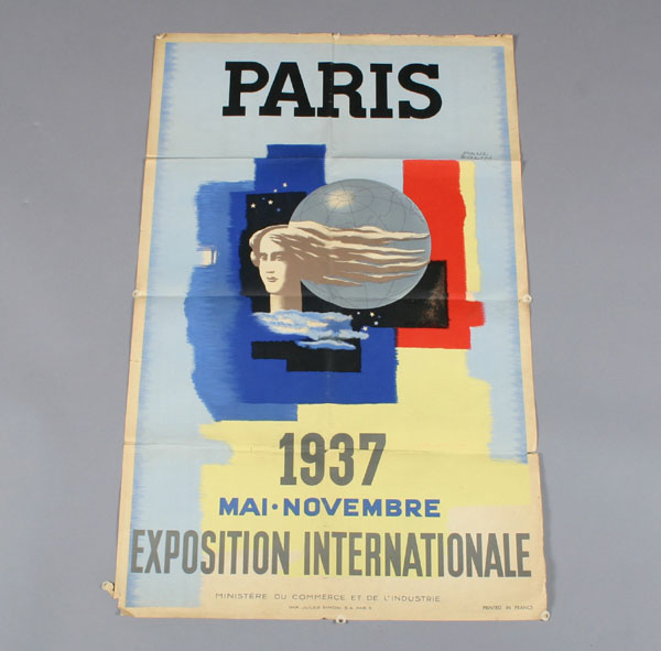 Appraisal: Paul Colin French - Paris Exposition Internationale vintage travel poster