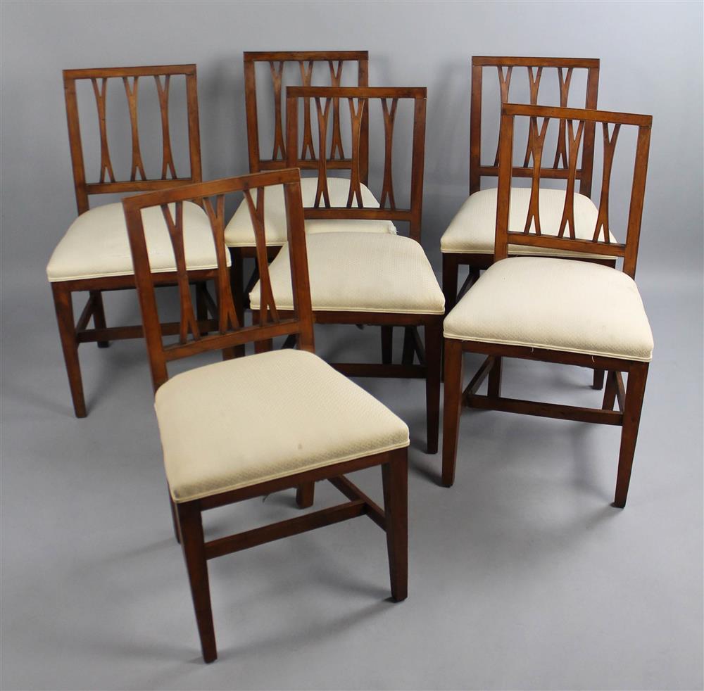 Appraisal: SET OF SIX GEORGIAN NEOCLASSICAL YEWOOD CHAIRS each having a