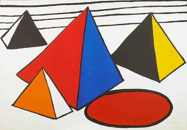 Appraisal: Alexander Calder American - Untitled Pyramids c Lithograph in colors