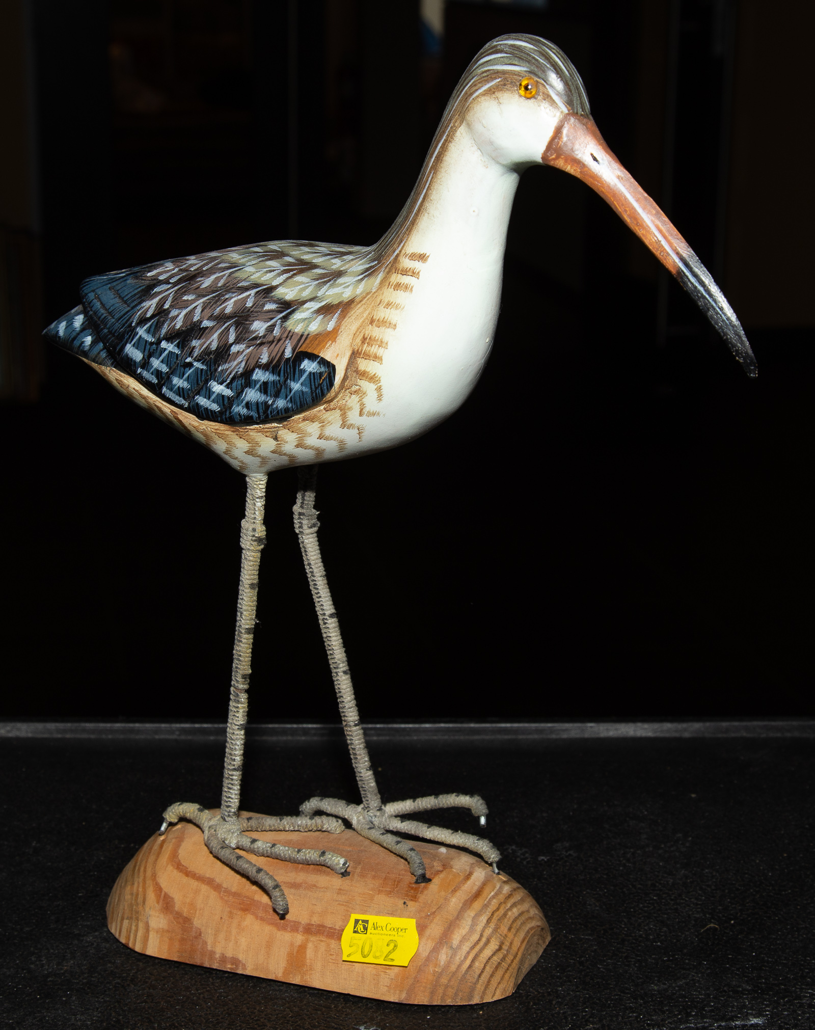 Appraisal: CARVED PAINTED WOOD SAND PIPER Late th century in H