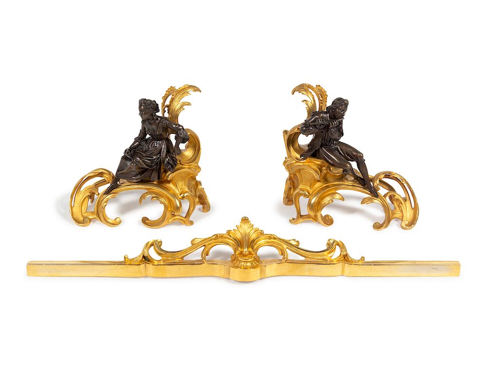 Appraisal: A Pair of Louis XV Style Gilt and Patinated Bronze