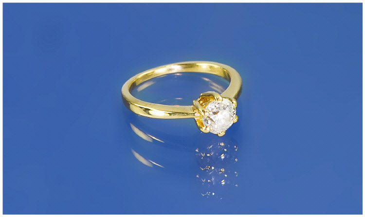 Appraisal: ct Gold Diamond Solitaire Set With A Single Round Brilliant