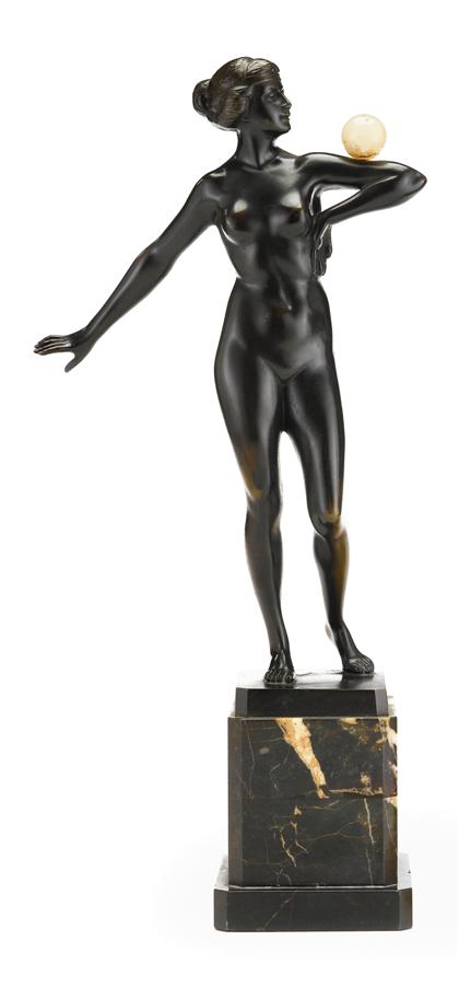 Appraisal: Otto Schmidt-Hofer German - ball balancer Bronze dark brown patina