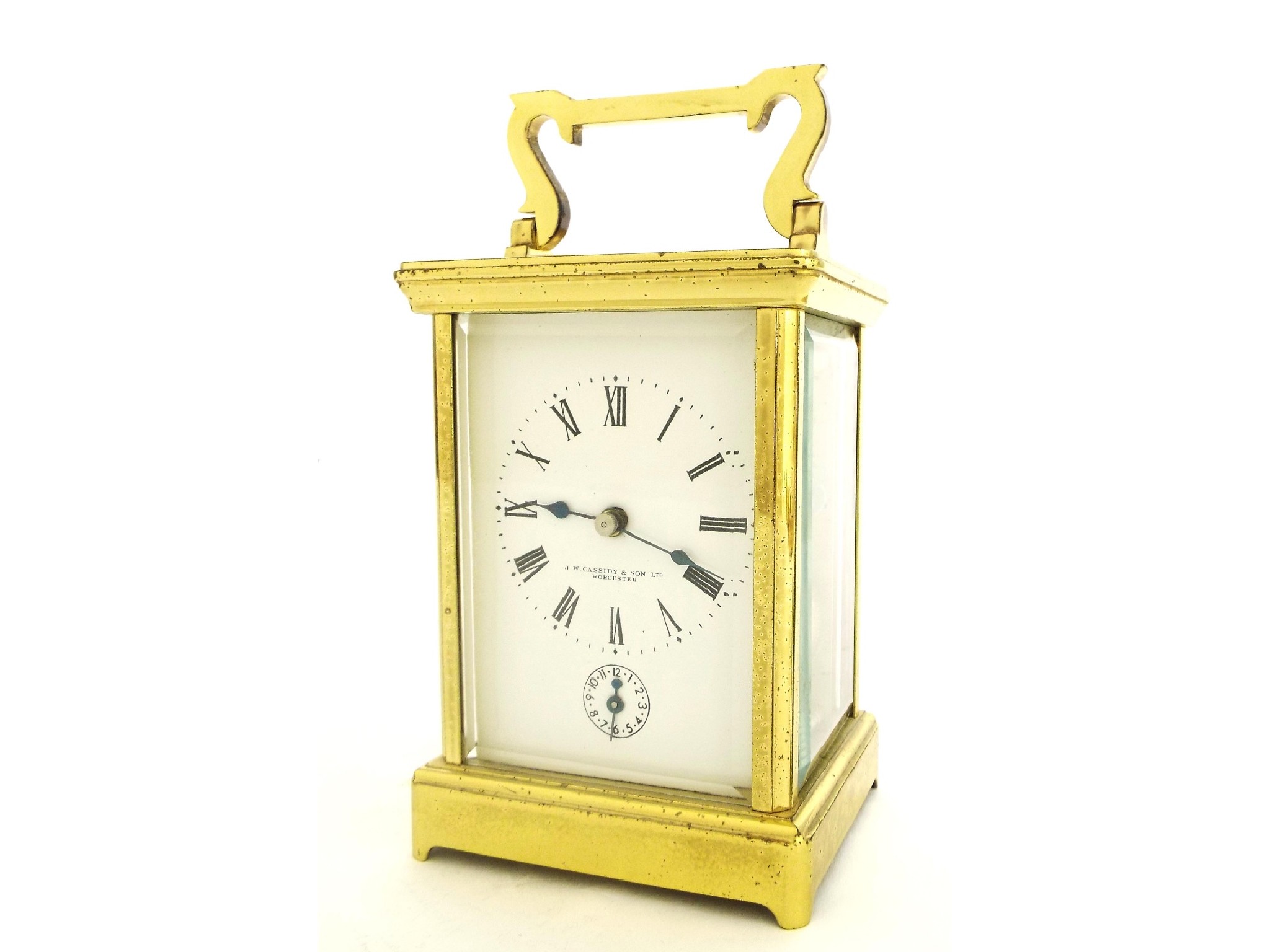 Appraisal: Brass carriage clock with alarm and striking on a gong