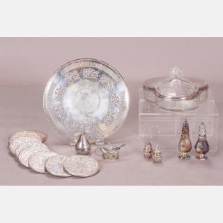 Appraisal: A Miscellaneous Collection of Sterling Silver Silver Plated and Glass