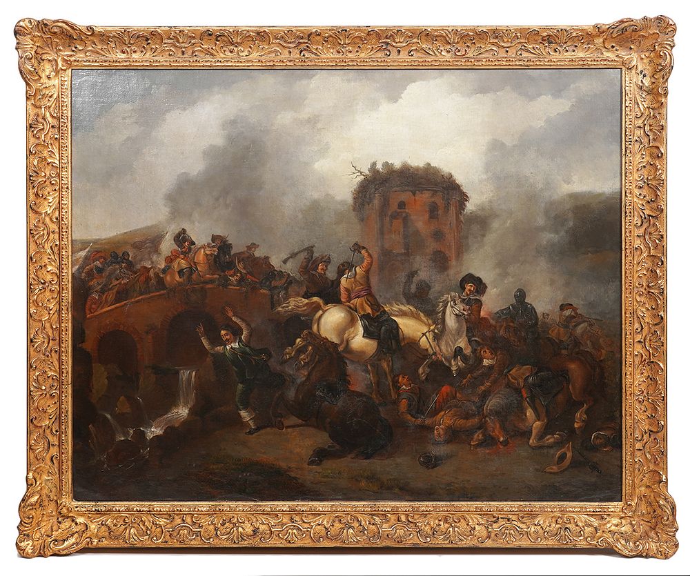 Appraisal: Battle Field' th C O C After Dutch Masters Signed