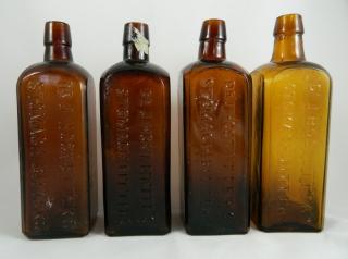 Appraisal: Dr Hostetter's bitters bottles Bitters- square 'Dr J Hostetter's Stomach