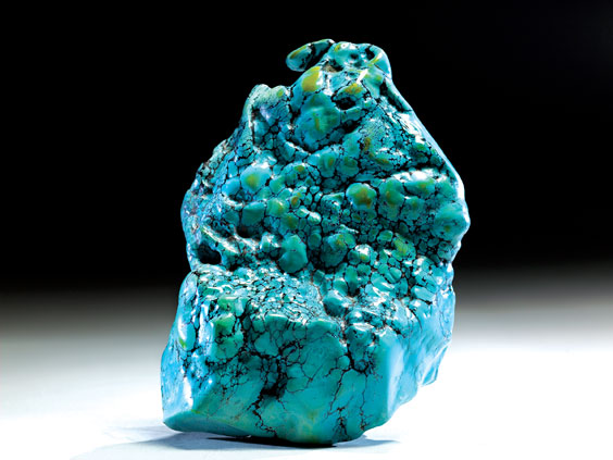 Appraisal: LARGE TURQUOISE NUGGET WITH SPIDER WEB PATTERNING People's Republic of