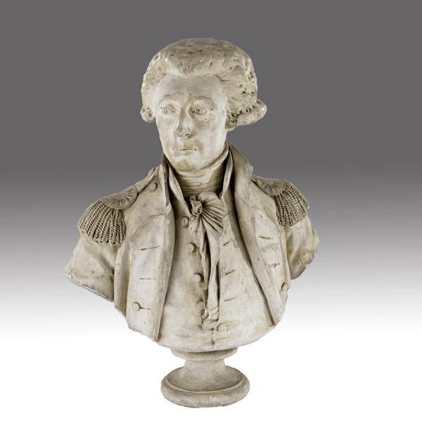 Appraisal: FRENCH SCULPTURE Plaster bust of Gilbert du Motier Marquis de