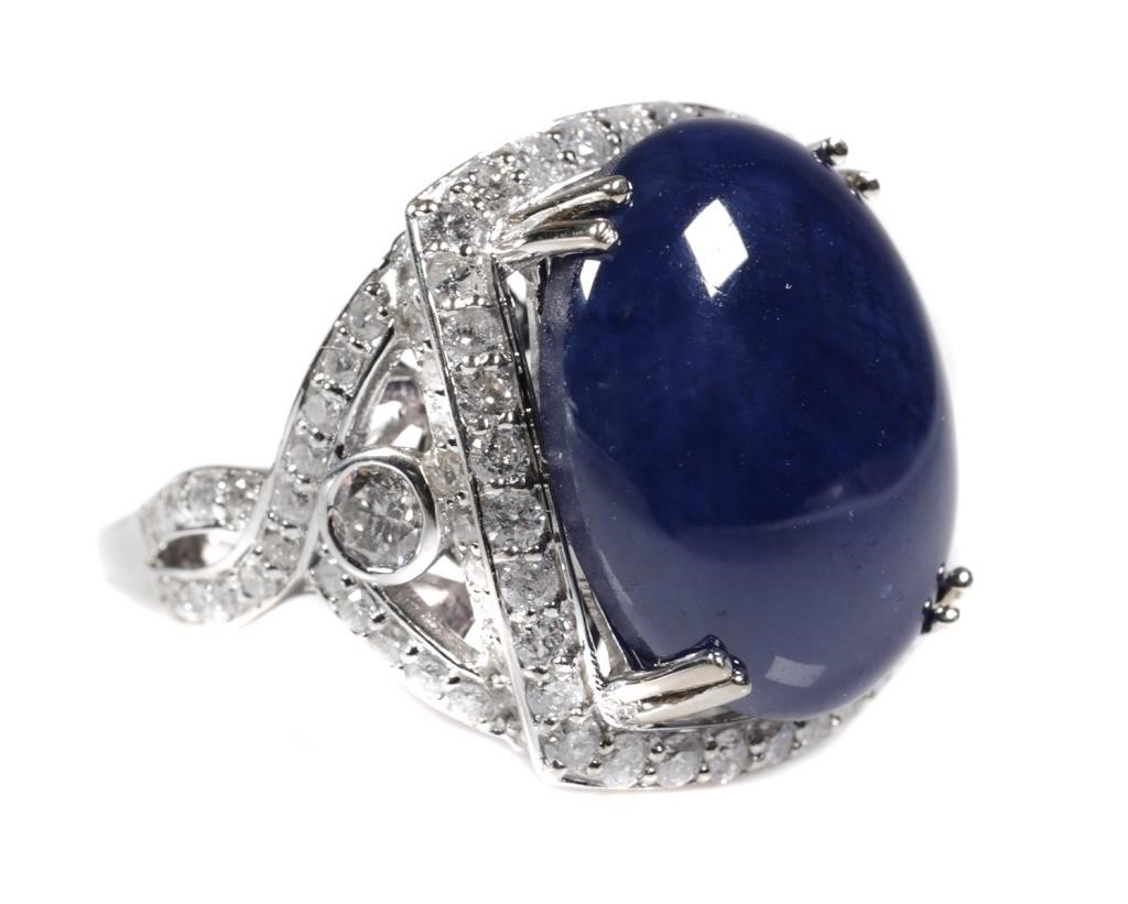 Appraisal: Huge -carat star sapphire ring set in k white gold