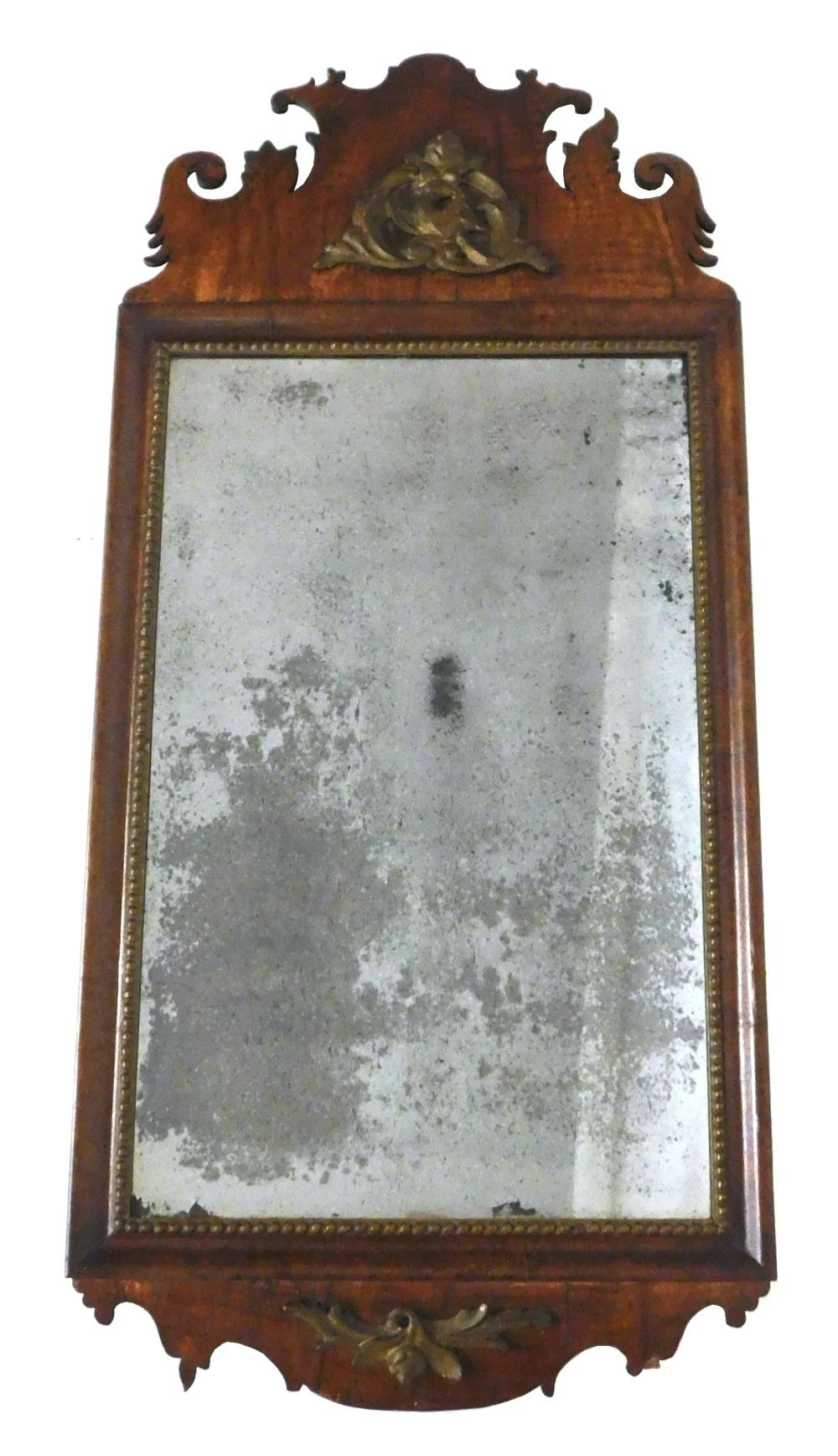 Appraisal: Wall mirror English mid to late th C walnut and