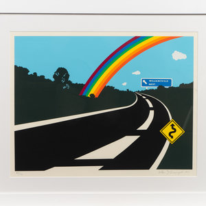 Appraisal: Alan D'Archangelo American - Rainbow Highway screenprint signed and dated