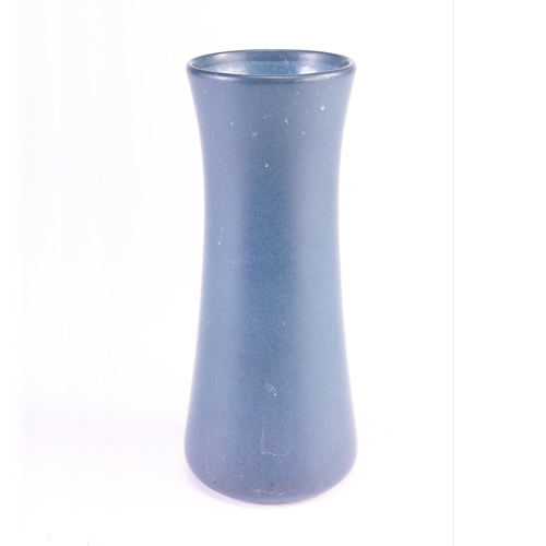 Appraisal: MARBLEHEAD Corseted vase covered in smooth indigo matte glaze Y-shaped