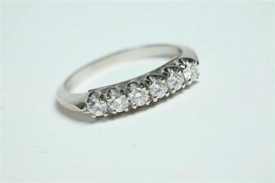 Appraisal: DIAMOND RING White gold band with six round prong set