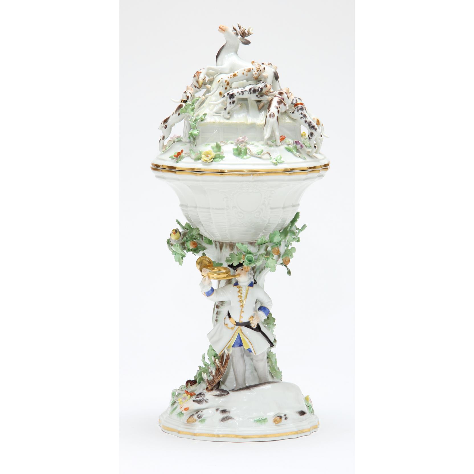 Appraisal: Meissen Figural Compote with Cover th century the compote depicts