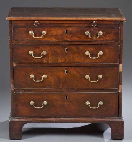 Appraisal: George III Bachelor's Chest Walnut with oak secondary Brushing slide