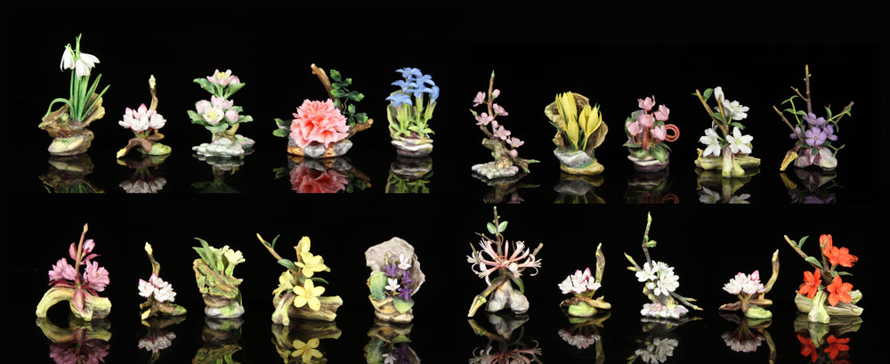 Appraisal: - Connoisseur of Malvern Lot of Floral Groups Porcelain Connoisseur