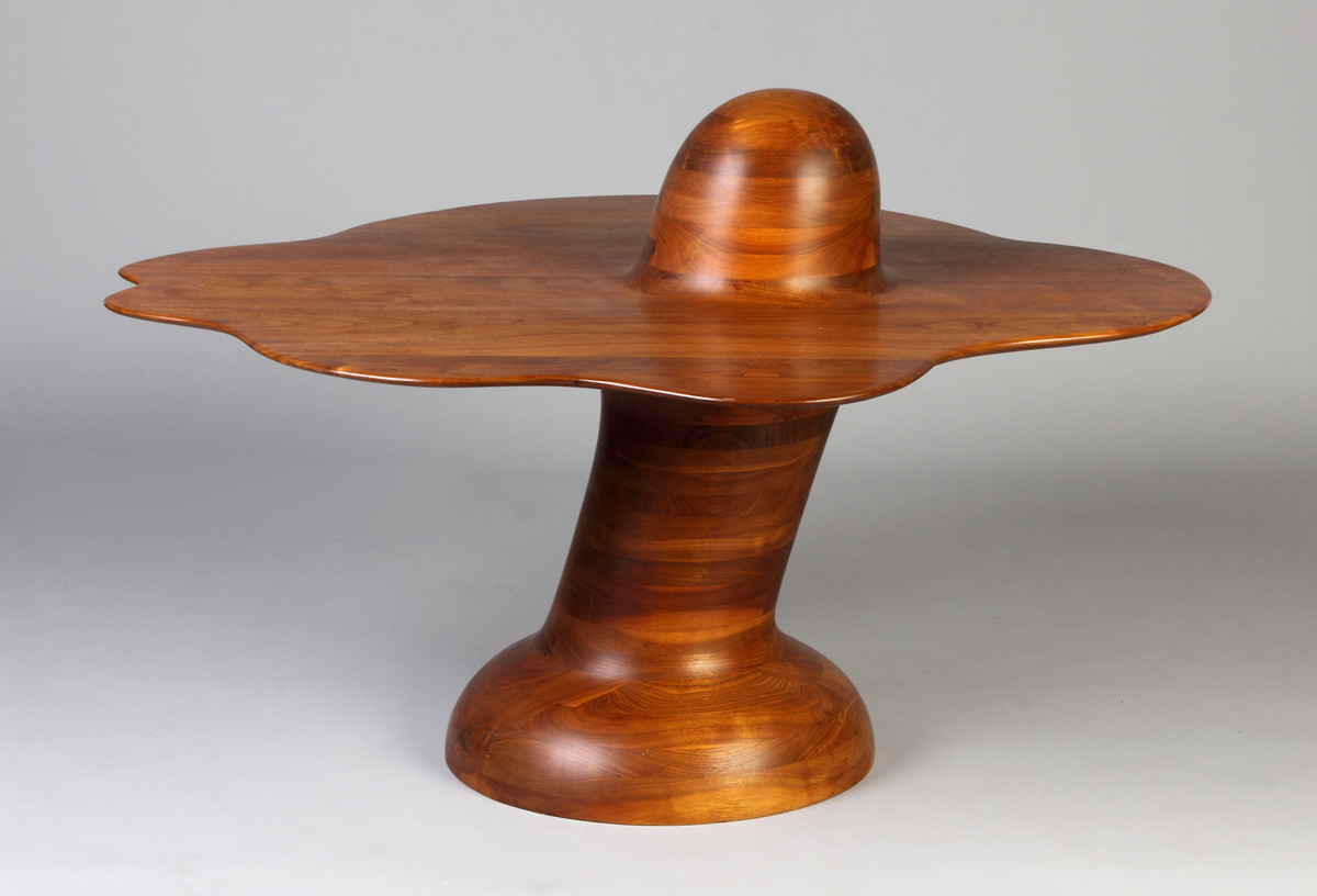 Appraisal: Wendell Castle American B Stacked Walnut Mushroom Table Initialed WC