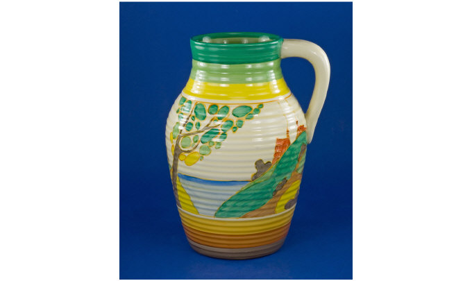 Appraisal: Clarice Cliff Lotus Jug Circa Secrets pattern Bizarre Fantasque range