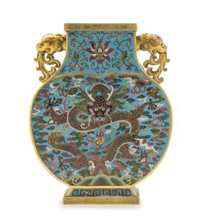 Appraisal: A Cloisonne Enamel Vase A Cloisonne Enamel Vase the flattened