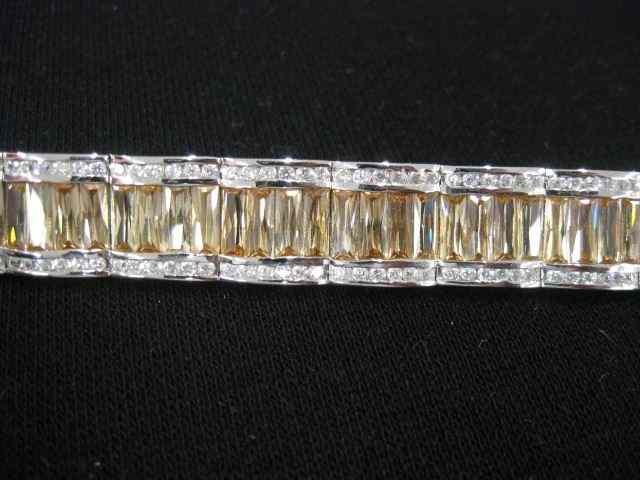 Appraisal: Citrine Bracelet golden color in sterlingsilver '' long '' wide