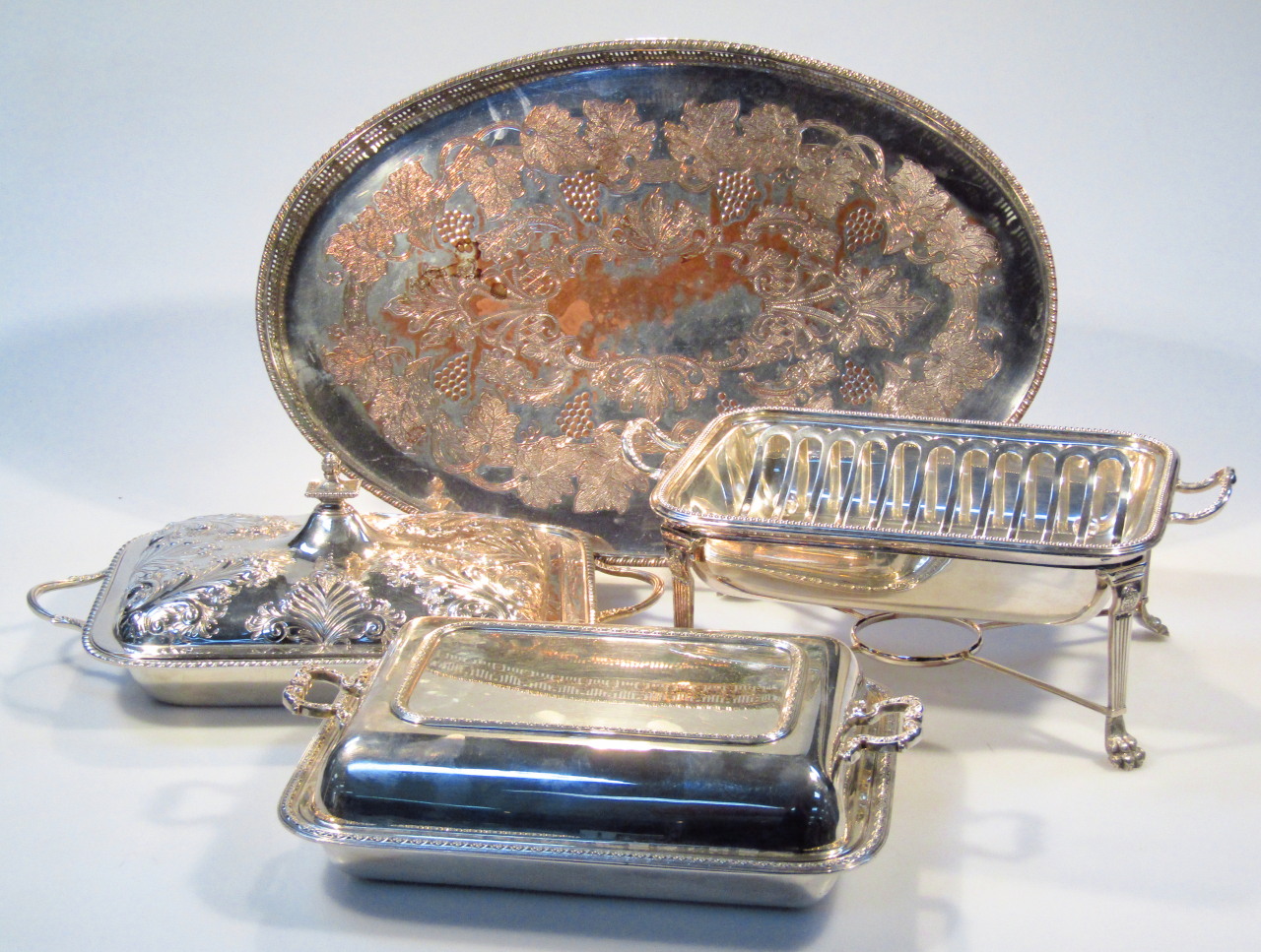 Appraisal: Various silver plate comprising of a Regency style serving dish