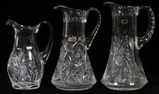 Appraisal: CRYSTAL WATER PITCHERS CRYSTAL WATER PITCHERS H - Hand cut