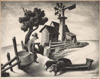 Appraisal: Thomas Hart Benton ''In the Ozarks'' signed in pencil lower