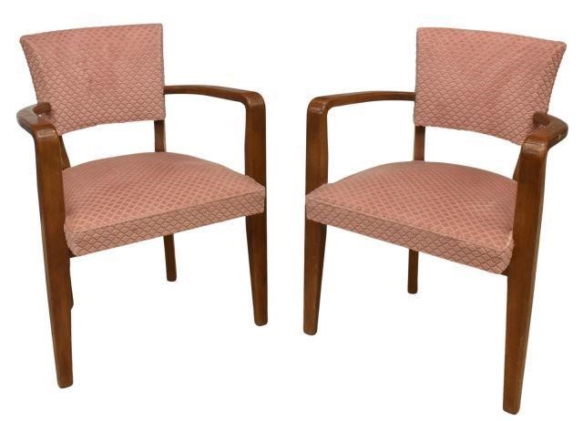 Appraisal: lot of French Art Deco armchairs c s having pink