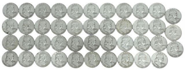 Appraisal: lot of U S Franklin half dollars D P S