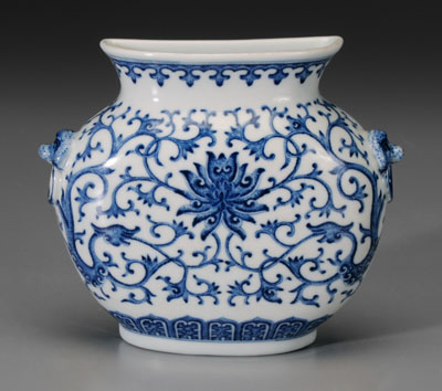 Appraisal: Fine Blue-and-White Porcelain Wall Vase Chinese probably Qianlong period -